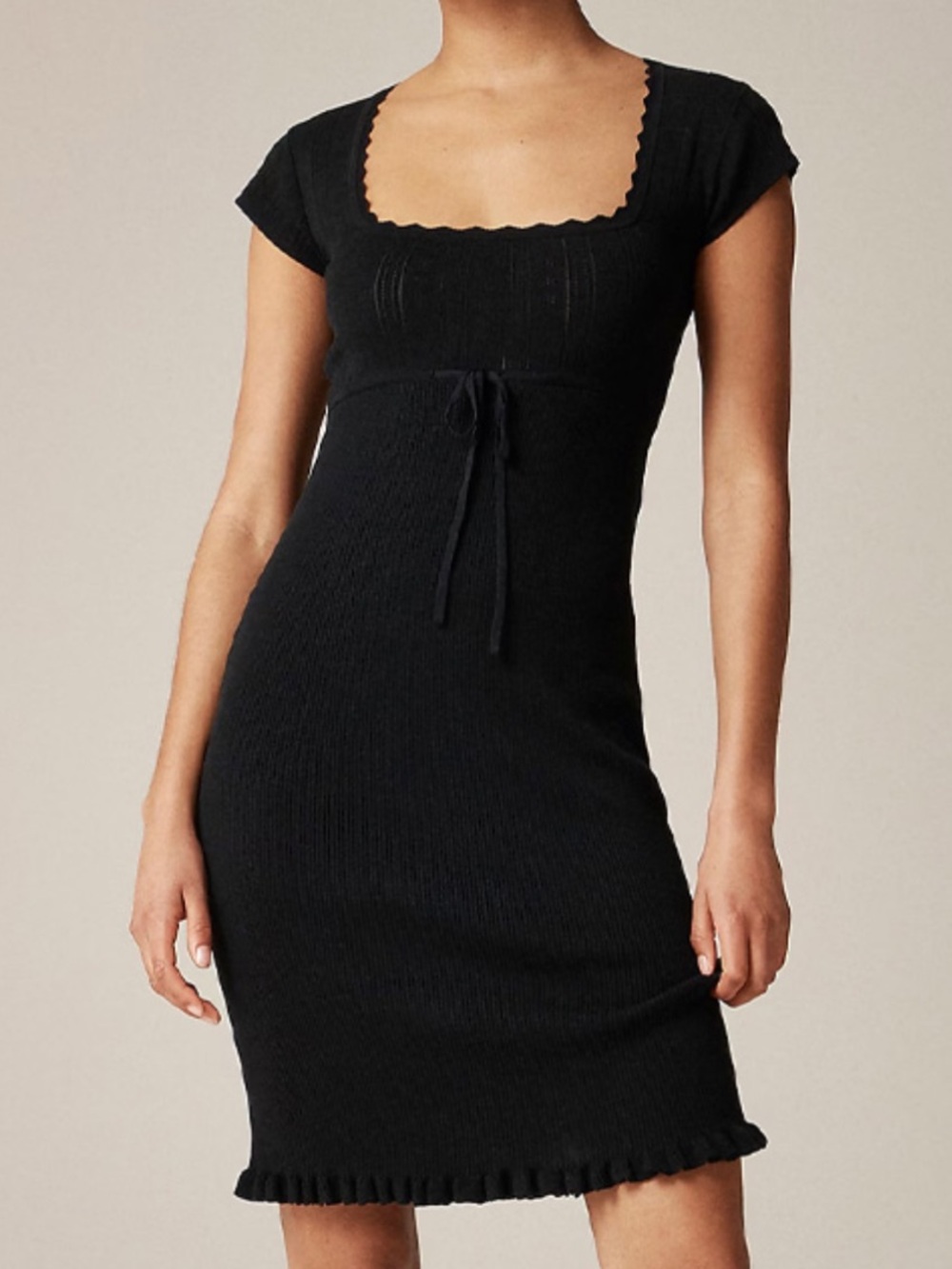 Rouje X J.Crew Sirène Black Cotton Squareneck Sweater Dress Plus Size 2X